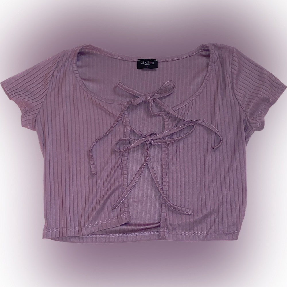 Purple and Tiffany tie front tops